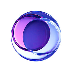 Glossy layered orb with purple, pink, and blue highlights on black