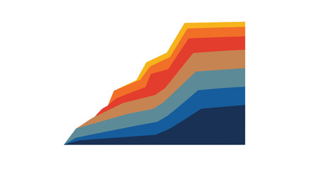Layered abstract design with warm and cool color blocks. Suitable for modern branding, web graphics, and artistic projects requiring a vibrant color palette.