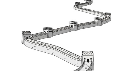 Great wall of china with numerous guard towers, suitable for travel and historical tourism content as well as cultural blog posts.