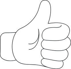 Positive vector illustration of human hand with a black thumbs up icon sign for success or like concept