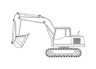  construction excavator and bulldozer machinery isolated on white background for heavy equipment industry illustration