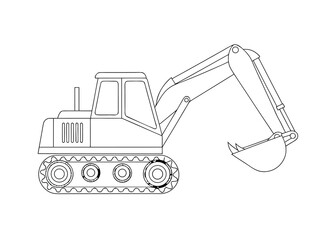 heavy industrial construction excavator and bulldozer vector illustration isolated on white background