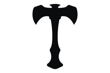 Thor hammer silhouette vector, thunder hammer icon, hammer silhouette