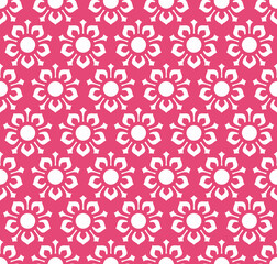 Vivid Blossom Tile: Seamless Retro Pattern Design for Textiles