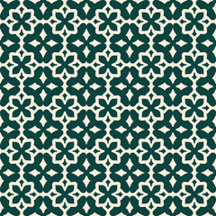 Midnight Blue Floral Seamless Pattern with Geometric Elements for Stylish Decoration