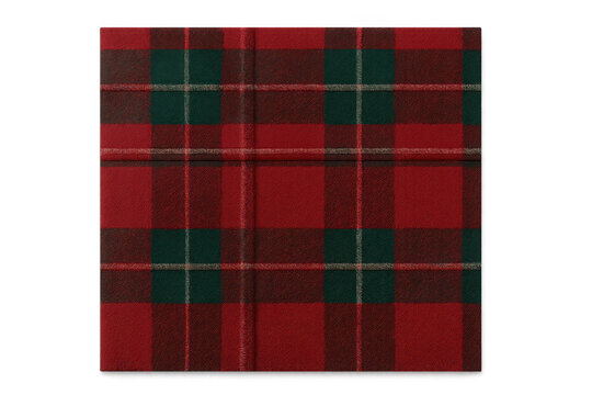 Red and green tartan fabric pattern with textured wool plaid, offering a warm festive textile background - Powered by Adobe