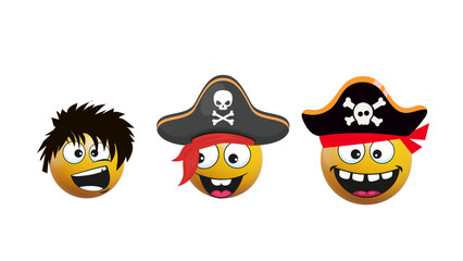 cute emoji set with smiles