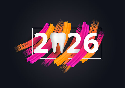 2026 with tooth . happy new year 2026