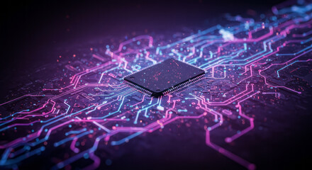 Abstract background in high-tech style with artificial lighting.