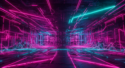 Abstract background in high-tech style with artificial lighting.