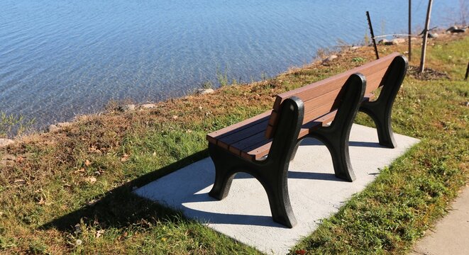 Bench next to lake
