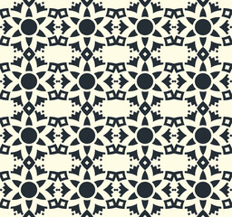 Simple Dark Geometric Flower Seamless Pattern Repeated Design for Textiles and Backgrounds