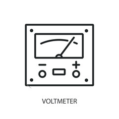 Voltmeter thin line icons. Original vector illustration.