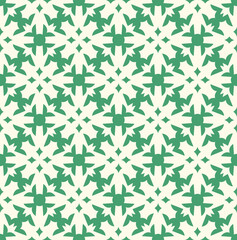 Bold Geometric Seamless Pattern with Repeating Green Interlocking Star Shapes
