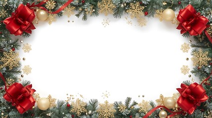 A decorative frame for a New Year’s certificate. The center is blank white space, only a thin festive border. 