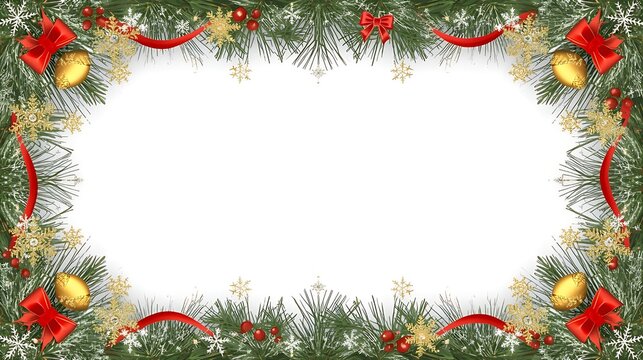 A decorative frame for a New Year&rsquo;s certificate. The center is blank white space, only a thin festive border. 