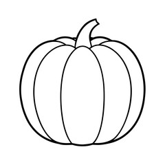 Simple outline drawing of a pumpkin with a stem