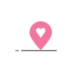 Pink love map pin