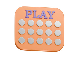 lottery ticket icon 3d illustration render