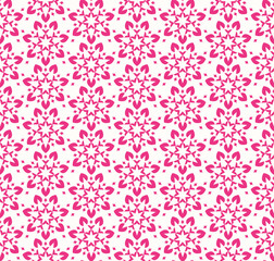 Elegant Pink Floral Star Tile Pattern. Geometric Seamless Design Wallpaper Textile Backdrop