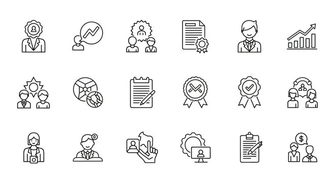 Collection of Business and Finance Related Icons for Presentations and Websites. EPS Editable