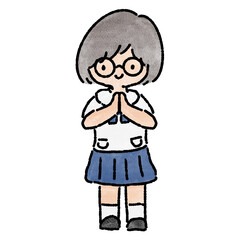 Watercolor student, children.  illustration