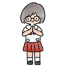 Watercolor student, children.  illustration