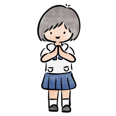 Watercolor student, children.  illustration