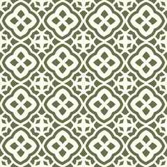 Trellis Allure: Olive Green Lattice Pattern on Cream Background Vector Illustration