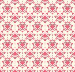 Crimson Floral Geometric Seamless Pattern Design
