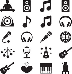 Stage Silhouette Vector Bundle | Performance Icons | Microphone, Singer Vector