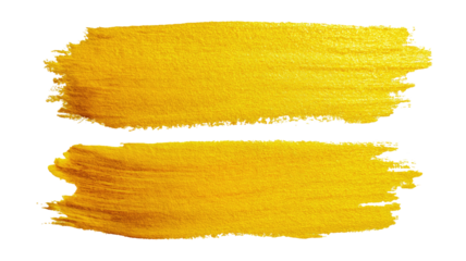 Two gold paint strokes on black, textured and shimmering