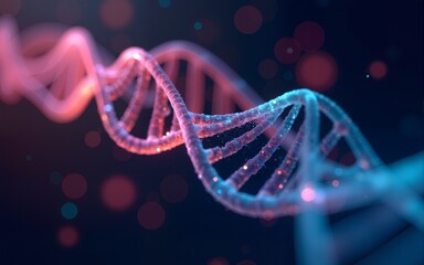 Abstract DNA Molecule Colorful Neon Lights Helix Spiral Wave Background. Medical Science Concept, Genetic Biotechnology, Chemistry Biology, DNA Gene. Science Education Event BG. Vector Illustration.