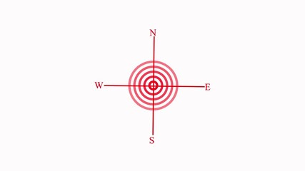Abstract animation futuristic Red Hud radar Chieveley user interface target searching icon concept on a White Background. - Powered by Adobe