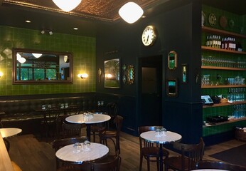 Green Cafe Indoor Restaurant Moody Fall Coffee Shop