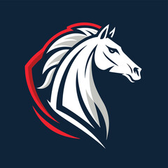 Horse head mascot, Elegant horse logo icons. Royal stallion symbol design. Equine stables sign. Equestrian brand emblems. Vector illustration.	