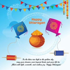 happy uttarayan social media poster makar sankranti kite festival 