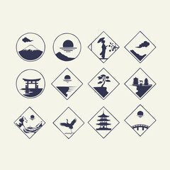 Modern Minimal Japanese Icon Collection