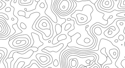 Abstract Topographic Map Black and White Contour Lines Geography Topography Texture Background Earth Land Elevation Cartography Vector Illustration