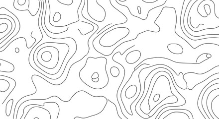Contour Lines Topographic Map Illustration in Black and White Topography and Elevation Graphic Resource