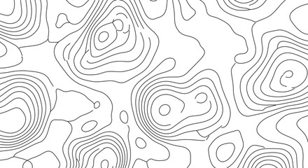 Topographic Map Abstract Design Seamless Pattern Black and White Line Art Illustration Perfect for Geography and Mapping Themes