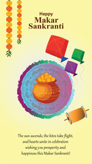 Creative Makar Sankranti Vector Illustration