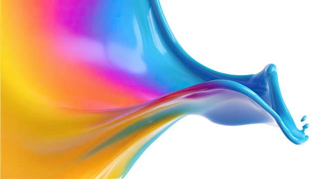 Swirling abstract blend of vibrant yellow, orange, pink and blue on black