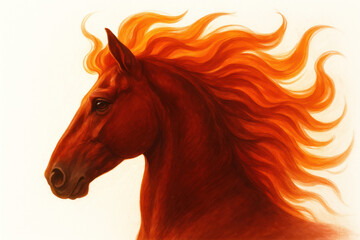 Red Horse Head Close-Up – Fire Zodiac 2026