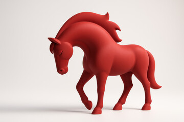 Stylized Red Horse – Holiday Minimalism 2026