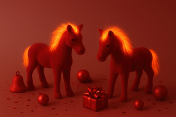 Two Fiery Red Horses – Year of the Horse 2026