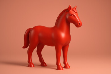 Red Horse on Warm Background – New Year 2026