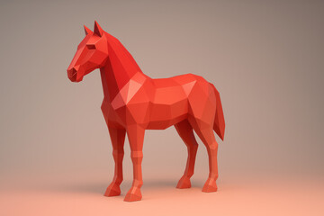 Low Poly Red Horse – Modern Art 2026