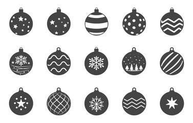 Set of Christmas ball silhouette, vector, Christmas ball svg, Christmas ball icon, Christmas ball drawing. 