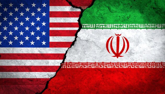 A conceptual depiction, flags of two nations split